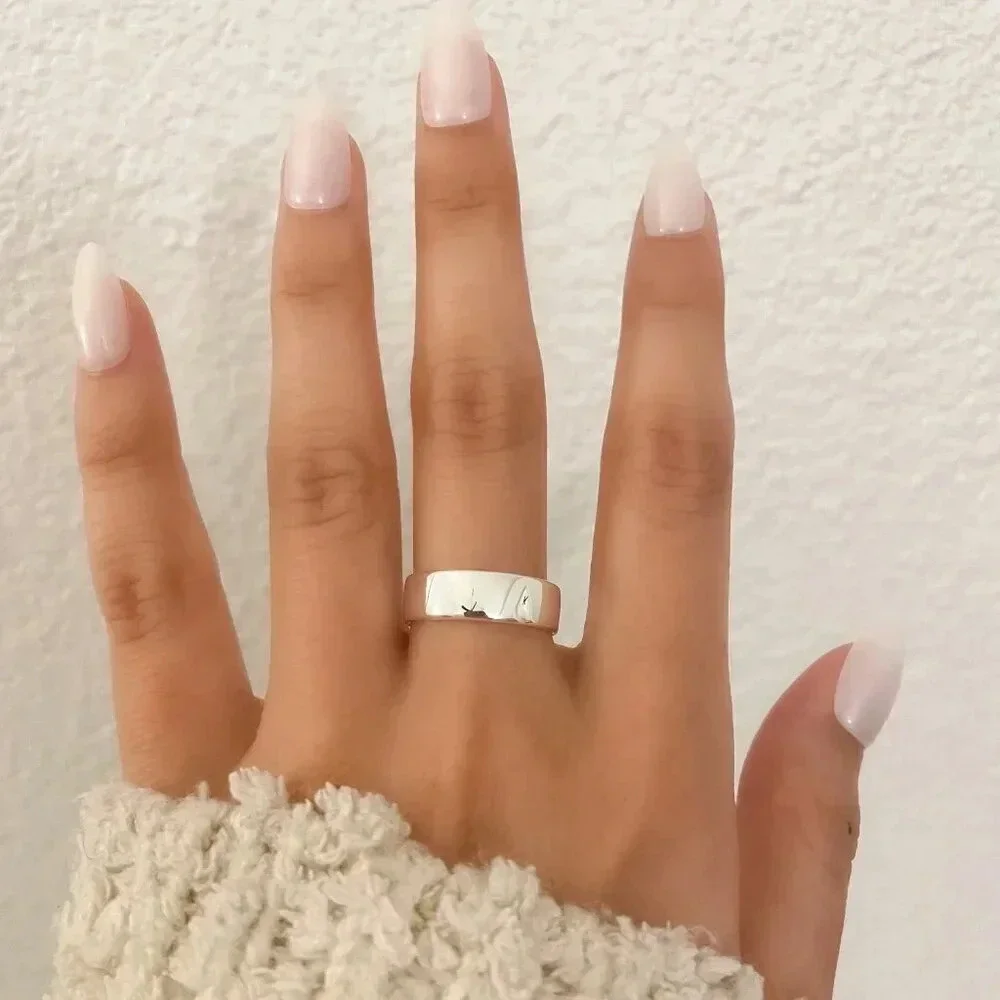 925 Sterling Silver Ring Band Minimalist Ring Dainty Ring Adjustable Open Ring